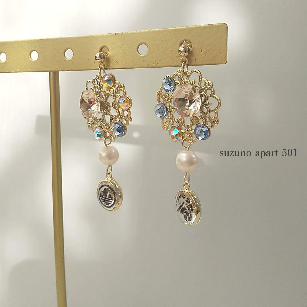 【雪】 山姥切国広と山姥切長義 イヤーアクセサリー