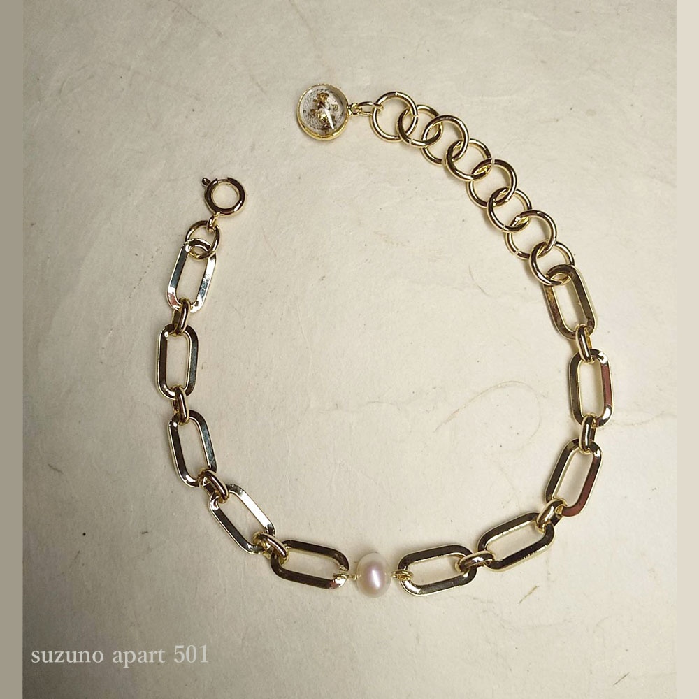 チェーン ブレスレット パール(選べる紋)