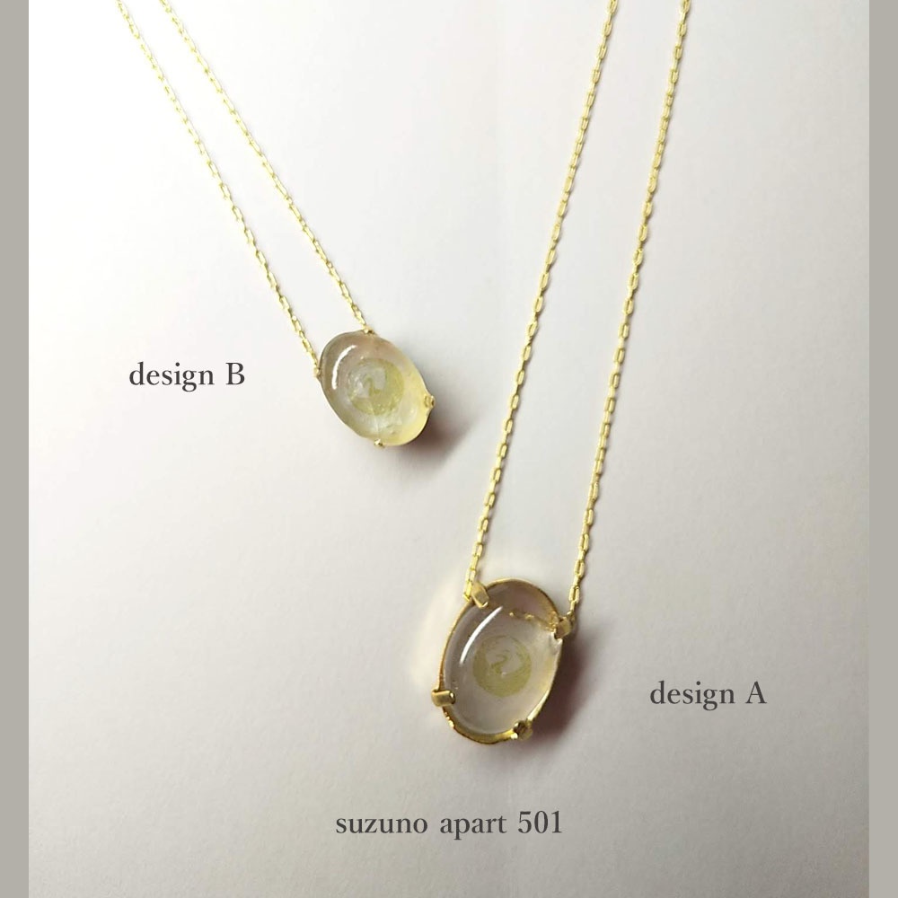 紋チャーム シンプルネックレス