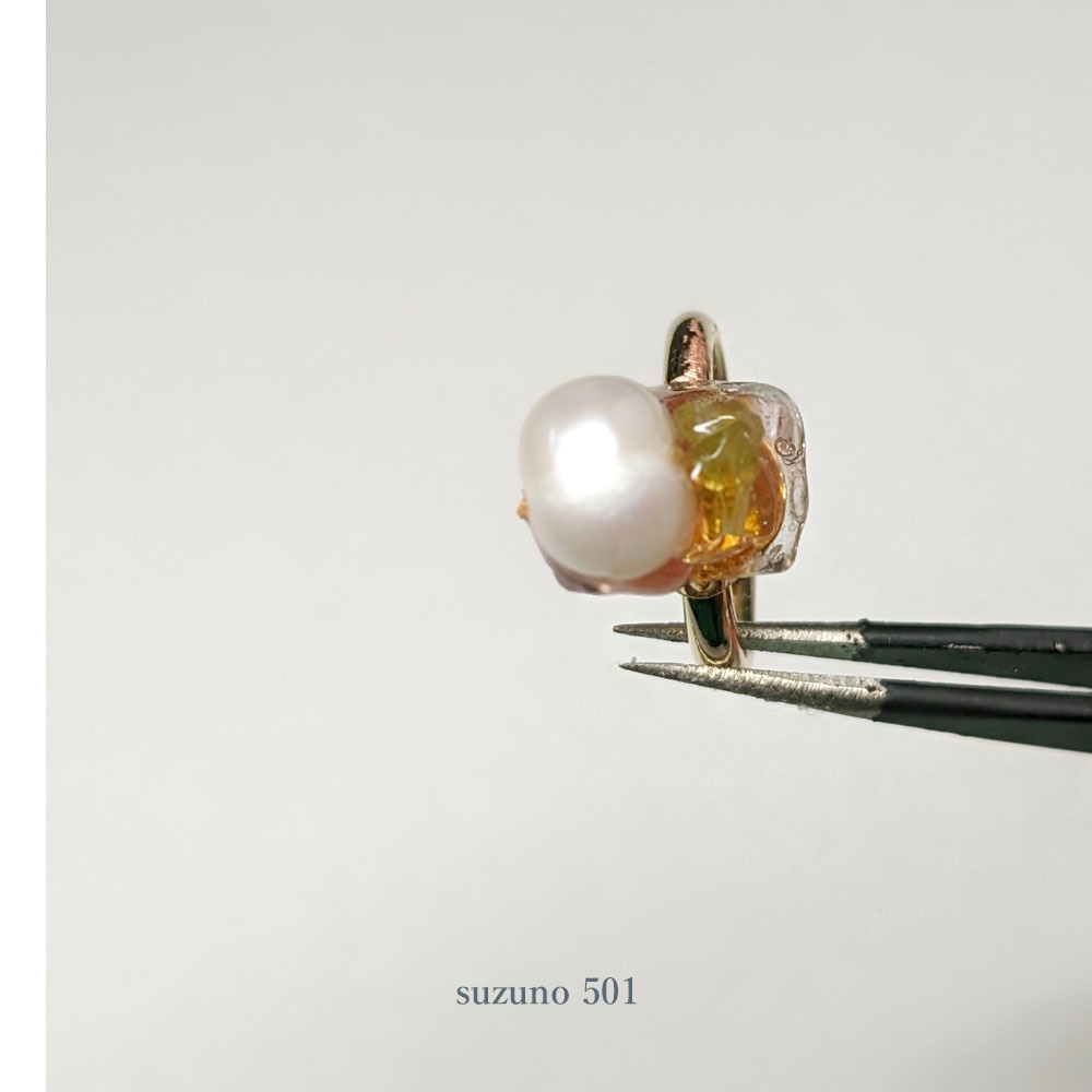 淡水パールとしずく リング 豊前江・松井江