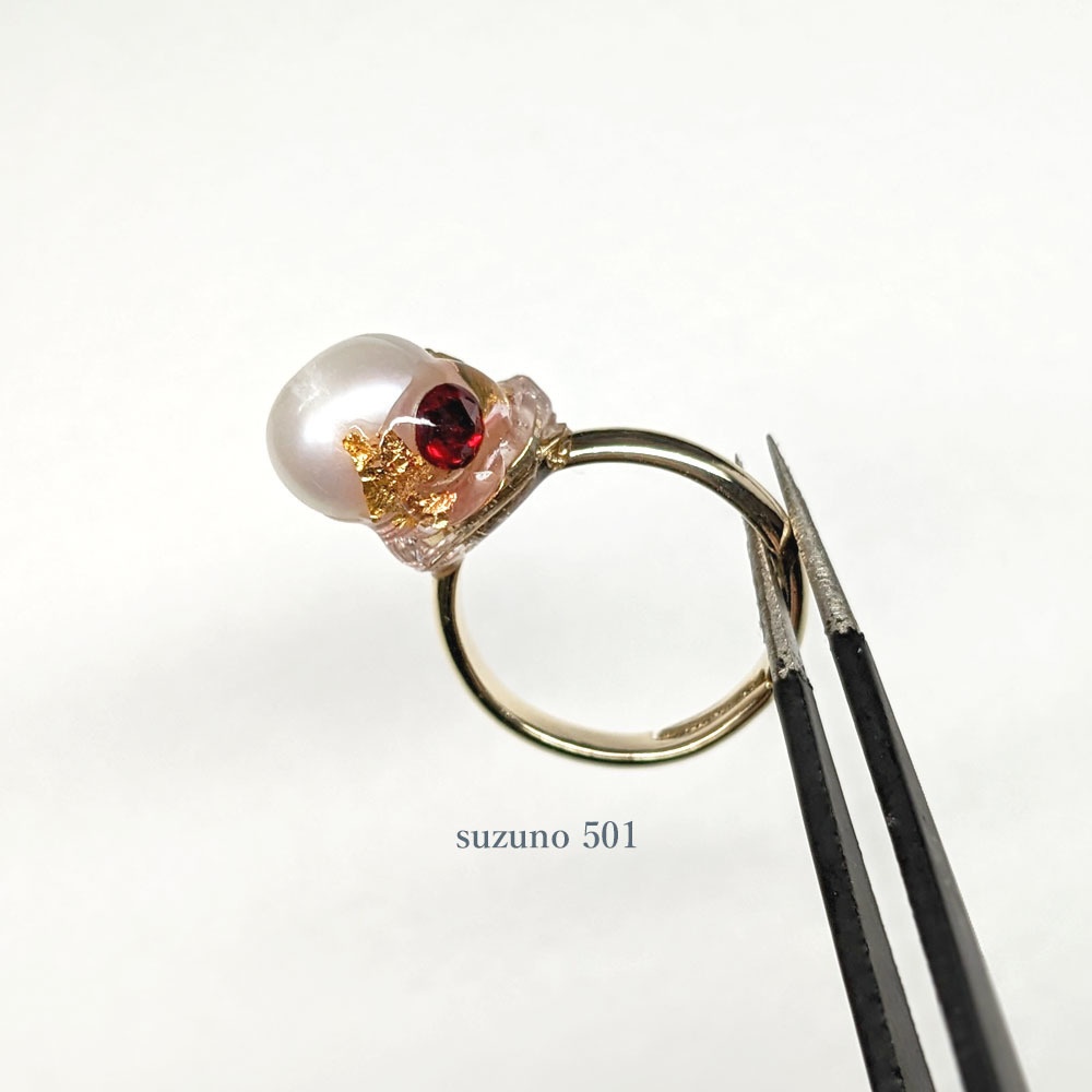 淡水パールとしずく リング 豊前江・松井江