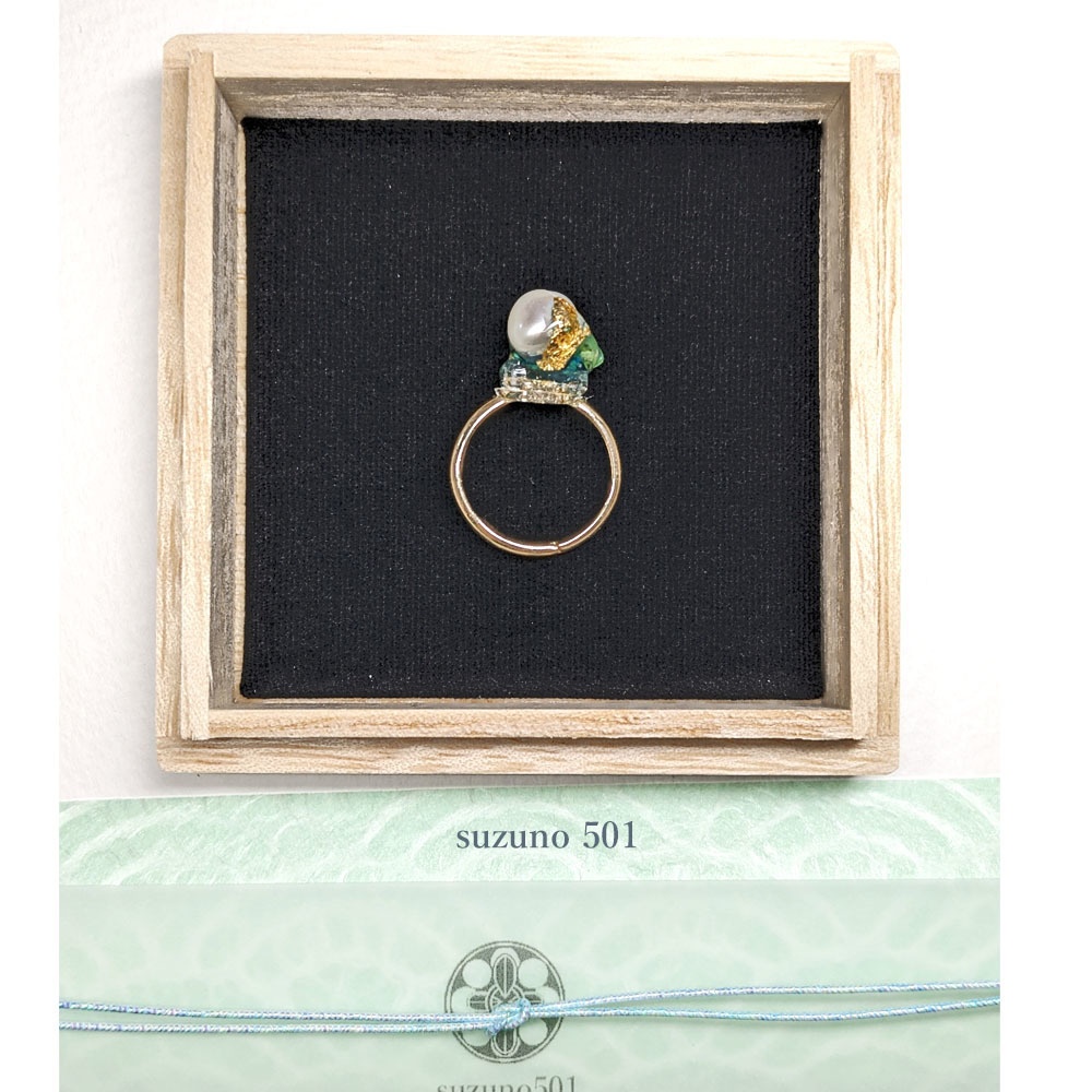 淡水パールとしずく リング 豊前江・松井江