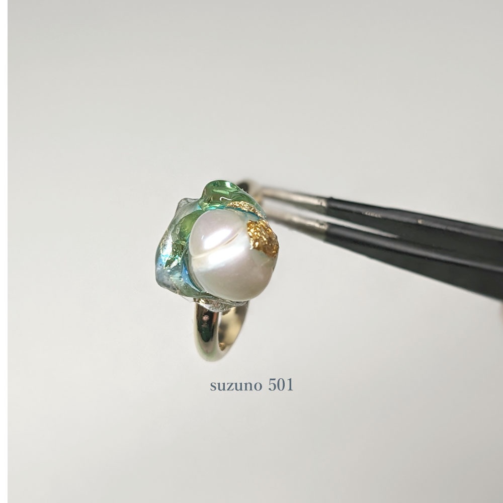 淡水パールとしずく リング 豊前江・松井江