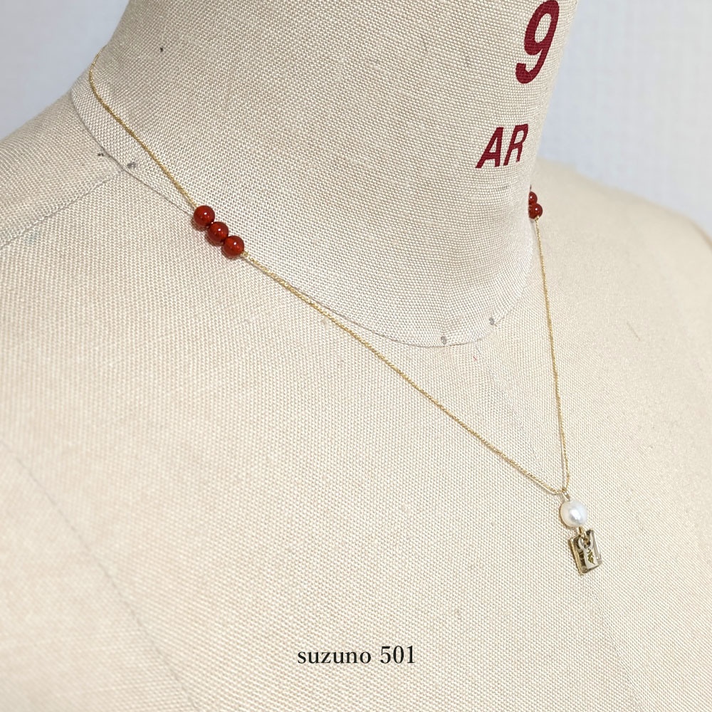 大俱利伽羅 赤メノウとパールのネックレス