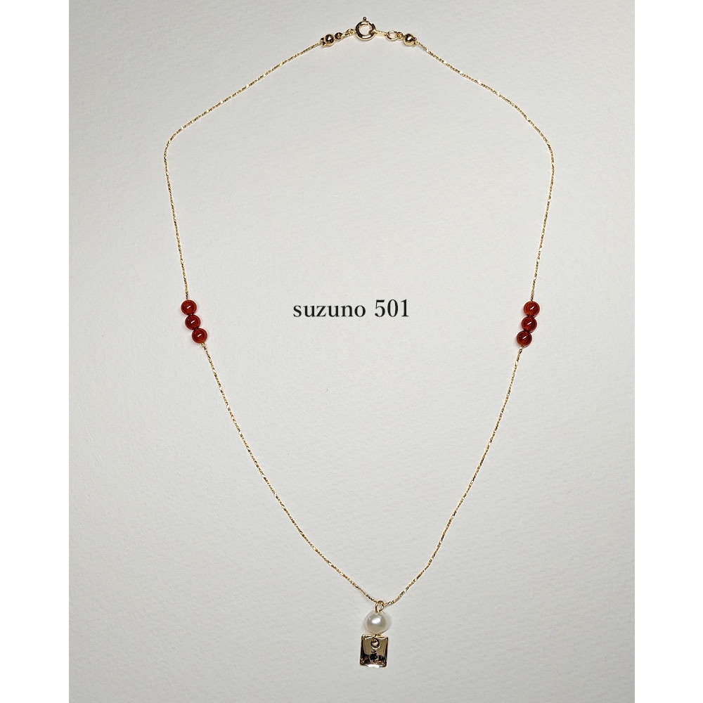 大俱利伽羅 赤メノウとパールのネックレス