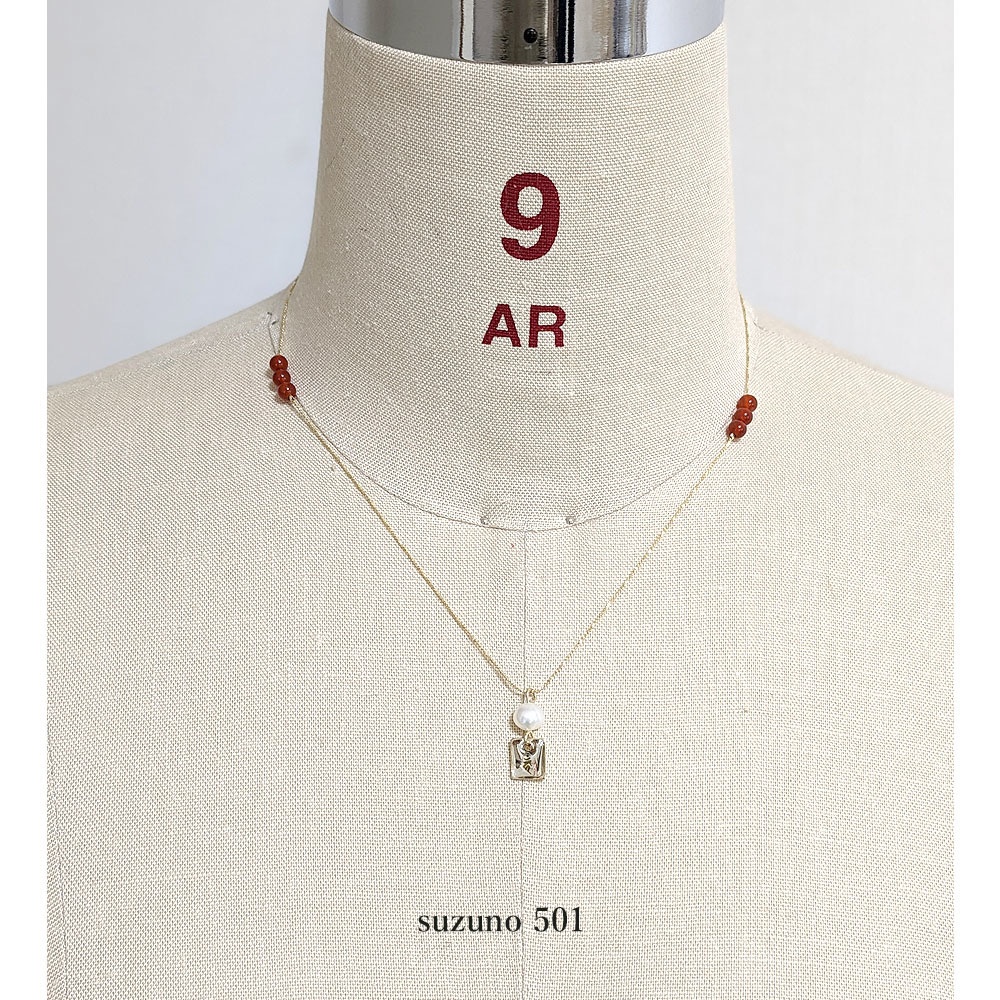 大俱利伽羅 赤メノウとパールのネックレス