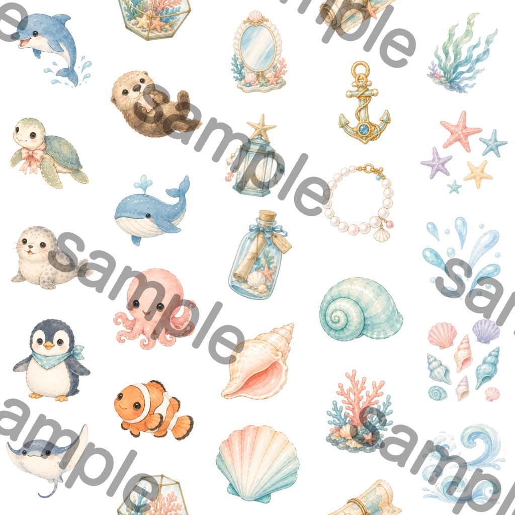 【オーダーメイド】イラスト制作|ふんわり水彩風アイコン・ショップ素材・LINEスタンプ対応