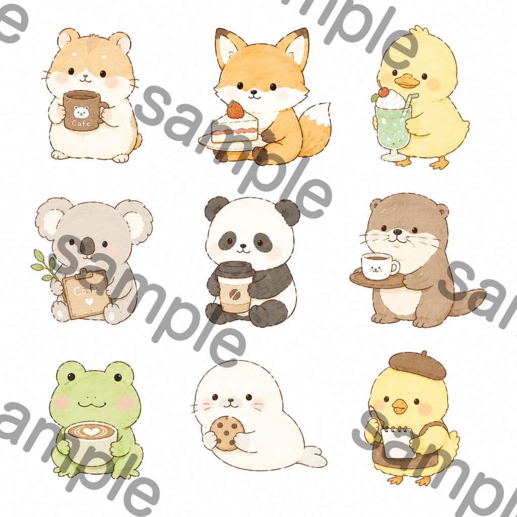 【オーダーメイド】イラスト制作|ふんわり水彩風アイコン・ショップ素材・LINEスタンプ対応