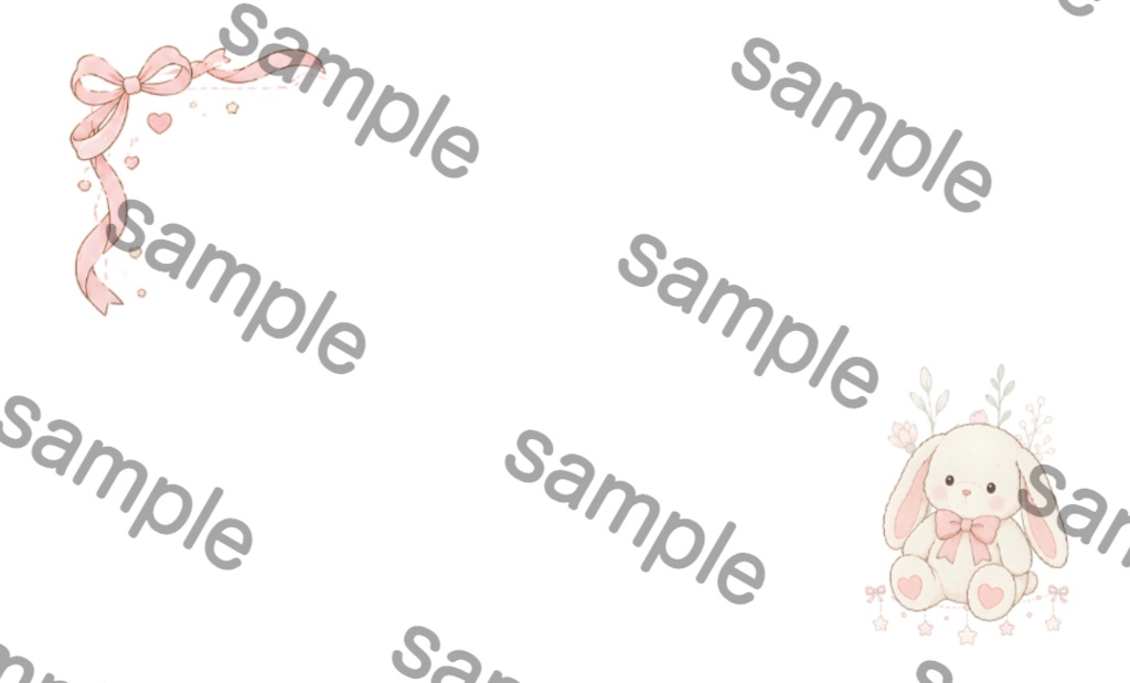 ベビー ピンク ショップカード・サンキューカード・台紙素材セット|Canva編集対応|かわいいPNGデジタル素材