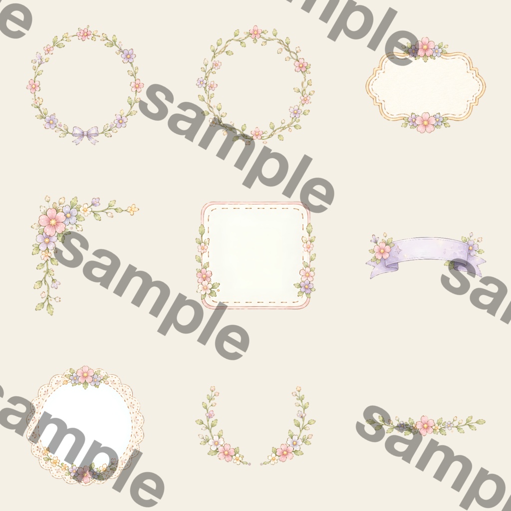 癒しのフェアリーガーデン素材|花と動物の水彩風PNG・Canvaで使えるデジタル素材