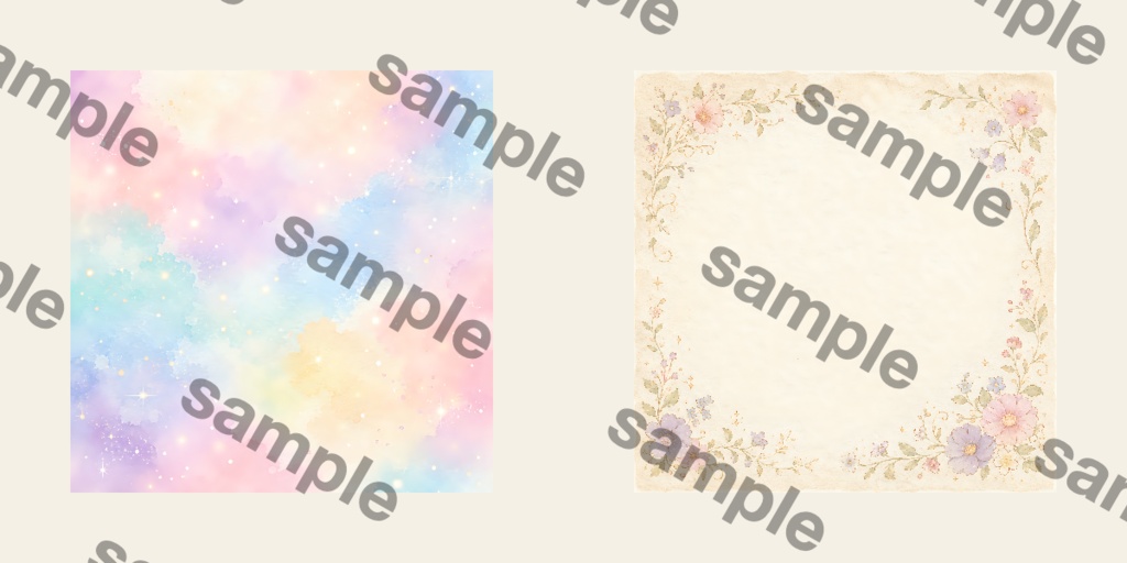 癒しのフェアリーガーデン素材|花と動物の水彩風PNG・Canvaで使えるデジタル素材