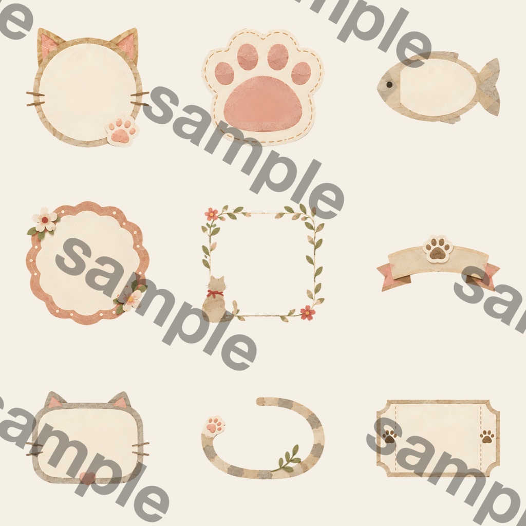 まったり猫時間を楽しむ|ローポリ風猫クリップアート PNG・Canvaで使えるデジタル素材