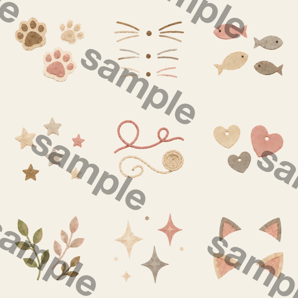 まったり猫時間を楽しむ|ローポリ風猫クリップアート PNG・Canvaで使えるデジタル素材