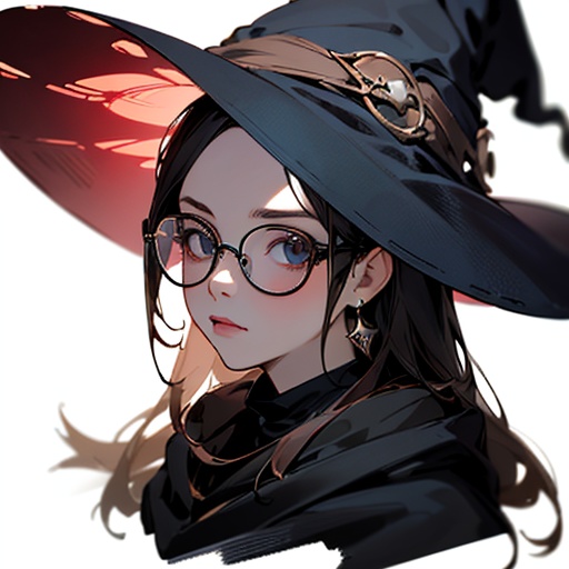 【Ai生成】アイコン素材セット:メガネウィッチ(無料or投げ銭)【商用利用可】