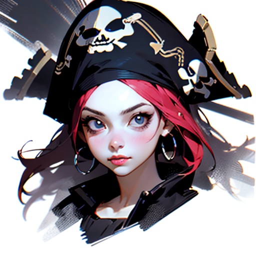 【Ai生成】アイコン素材セット:女海賊(無料or投げ銭)【商用利用可】