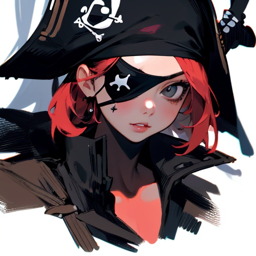 【Ai生成】アイコン素材セット:女海賊(無料or投げ銭)【商用利用可】