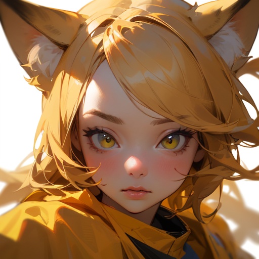 【Ai生成】アイコン素材セット:イエローネコミミ少女(無料or投げ銭)【商用利用可】