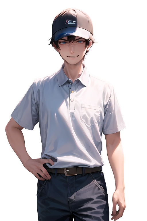 【立ち絵素材・表情差分】性格の悪そうな店員くん【AI生成・商用利用可】