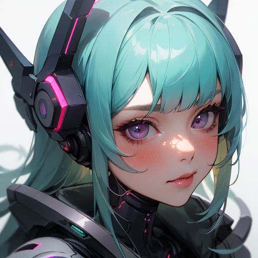 【Ai生成】アイコン素材セット:メカっぽいヘッドギア少女A(無料or投げ銭)【商用利用可】