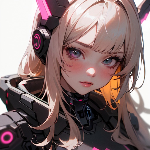 【Ai生成】アイコン素材セット:メカっぽいヘッドギア少女B(無料or投げ銭)【商用利用可】