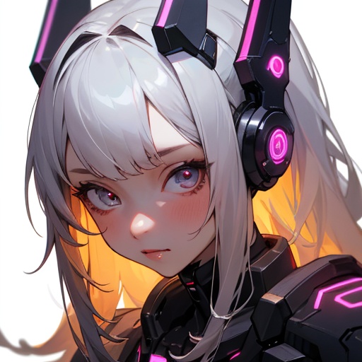 【Ai生成】アイコン素材セット:メカっぽいヘッドギア少女B(無料or投げ銭)【商用利用可】