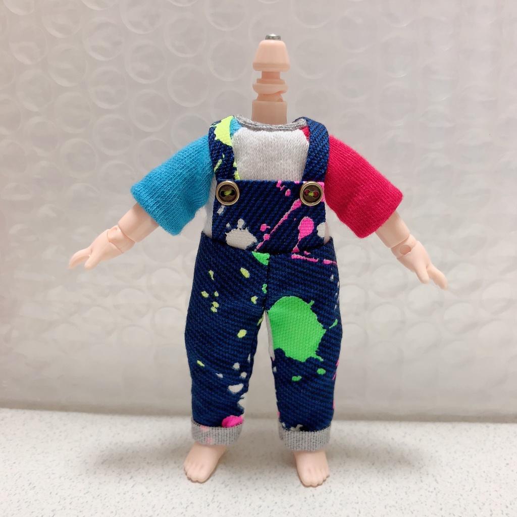 オビツ11サイズ ネイビーサロペットセット
