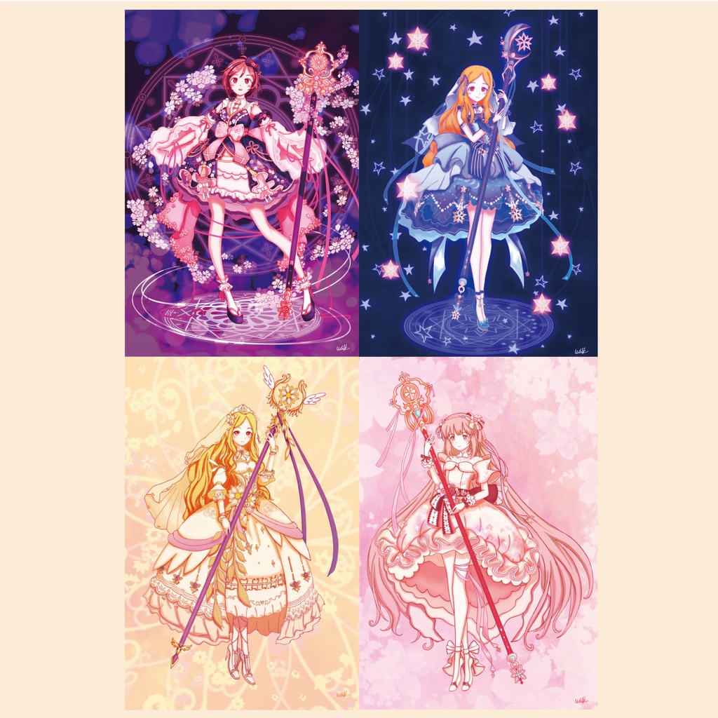 魔法少女ちっくなポストカード 【道明寺歌鈴・望月聖・依田芳乃】