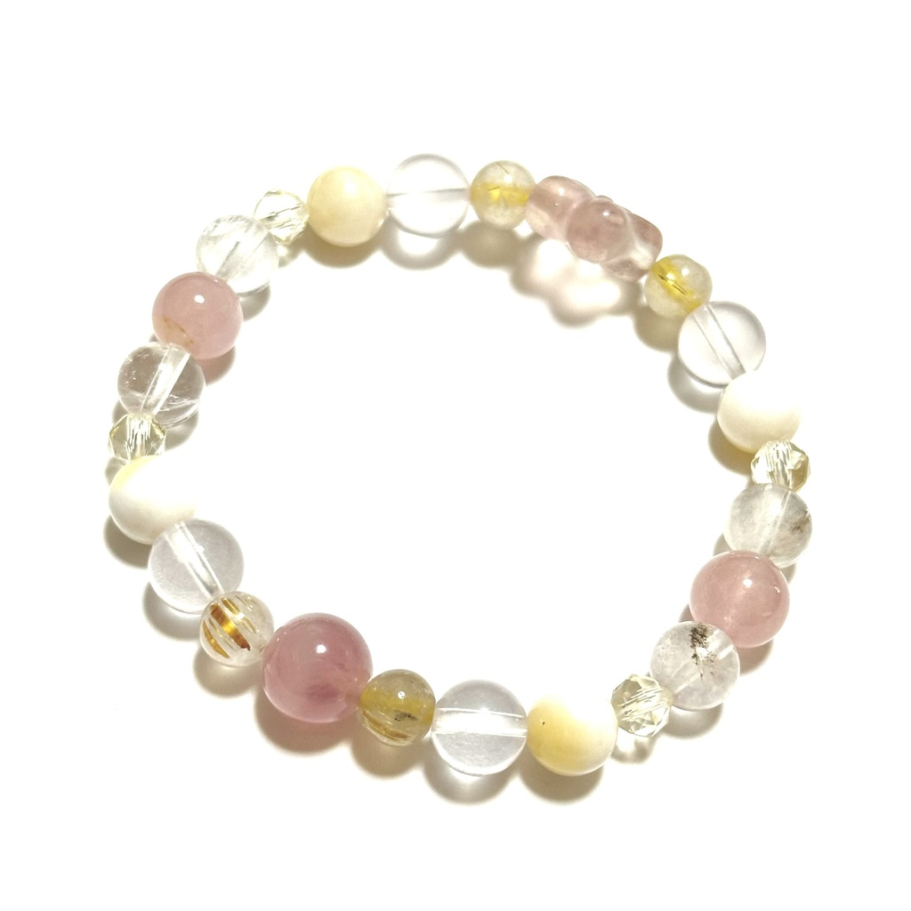 「 梅の花 」 ✯ フローライト ルチルクォーツ ローズクォーツ ゴールデンシャコガイ etc / 天然石ブレスレット パワーストーン 天然石アクセサリー