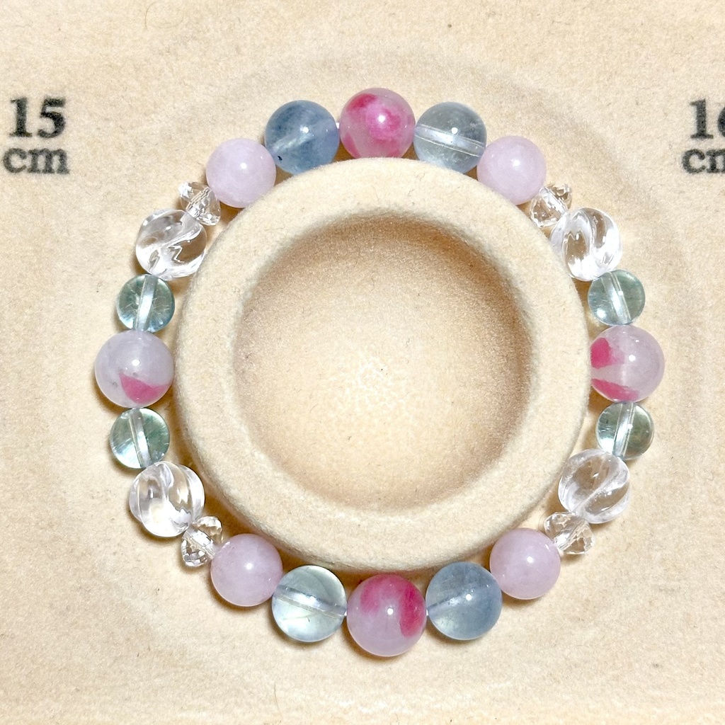 「 春空に舞う 」 ✯ ロードナイトシリカ アクアマリン ローズクォーツ ブルートパーズ / 天然石ブレスレット パワーストーン 天然石アクセサリー