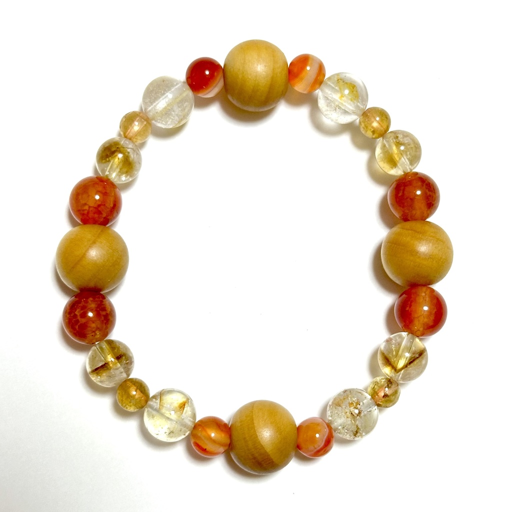 「 太陽 」  ✯  榧 サードオニキス イエロートパーズ イエロートルマリン シトリン ドラゴンアゲート / 天然石ブレスレット パワーストーン 天然石アクセサリー