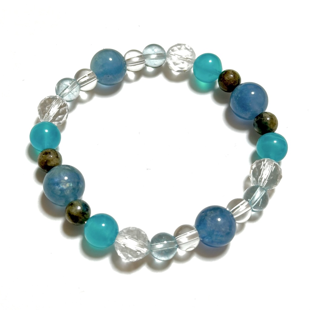 「 雨 」 ✯ ブルーフローライト K2ストーン アマゾナイト ブルートパーズ / 天然石ブレスレット パワーストーン 天然石アクセサリー