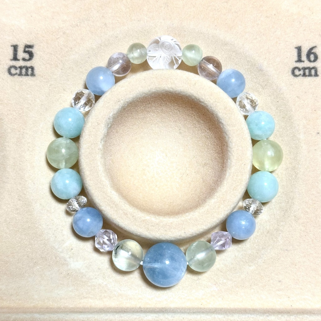 「 若葉とそよ風 」  ✯  アクアマリン プレナイト エンジェライト アメトリン 蝶 花 / 天然石ブレスレット パワーストーン 天然石アクセサリー