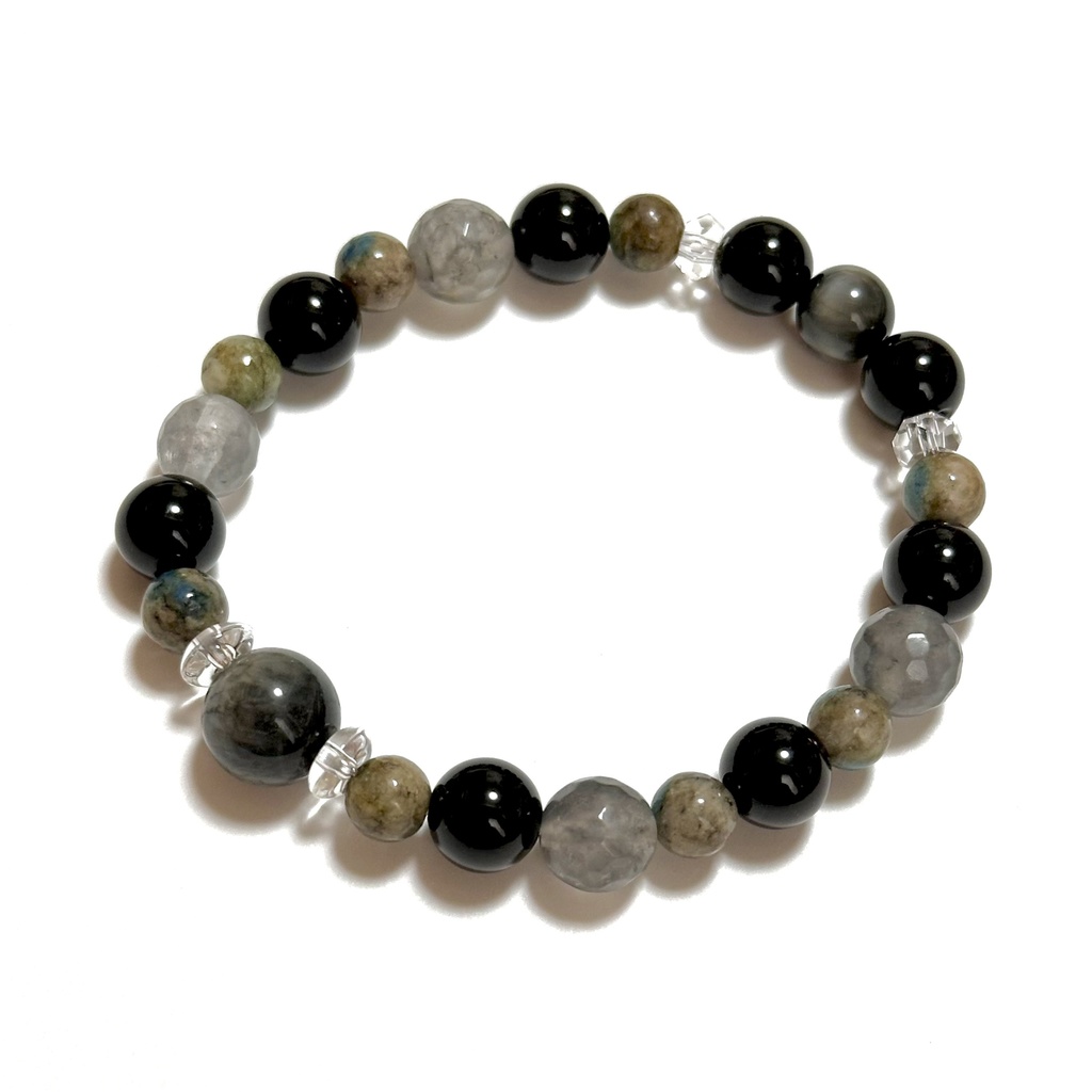 「 曇天の鷲 」  ✯  イーグルアイ K2 モリオン クラウディクォーツ  / 天然石ブレスレット パワーストーン 天然石アクセサリー