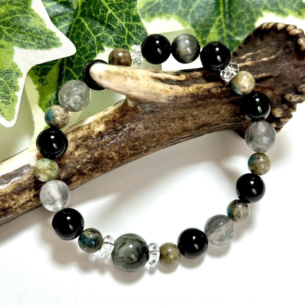 「 曇天の鷲 」  ✯  イーグルアイ K2 モリオン クラウディクォーツ  / 天然石ブレスレット パワーストーン 天然石アクセサリー