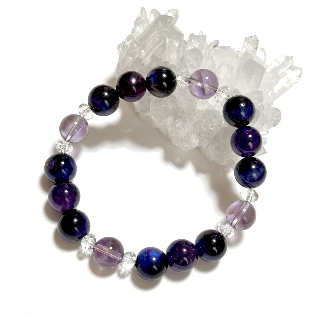 「 優美なアヤメ 」 ✯ アメジスト タイガーアイ / 天然石ブレスレット パワーストーン 天然石アクセサリー