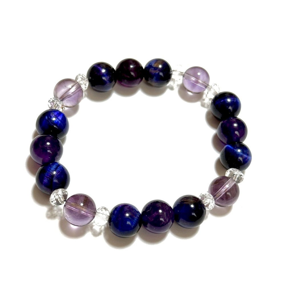 「 優美なアヤメ 」 ✯ アメジスト タイガーアイ / 天然石ブレスレット パワーストーン 天然石アクセサリー