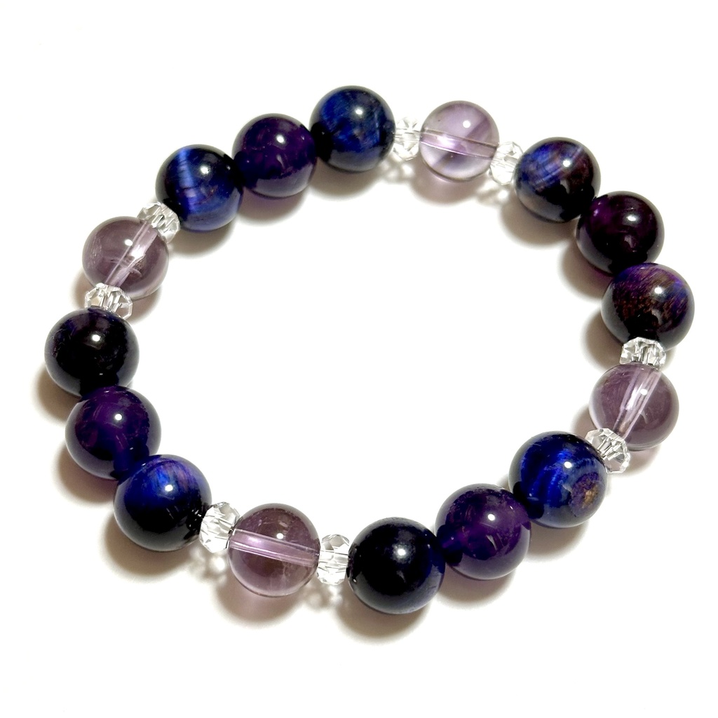 「 優美なアヤメ 」 ✯ アメジスト タイガーアイ / 天然石ブレスレット パワーストーン 天然石アクセサリー