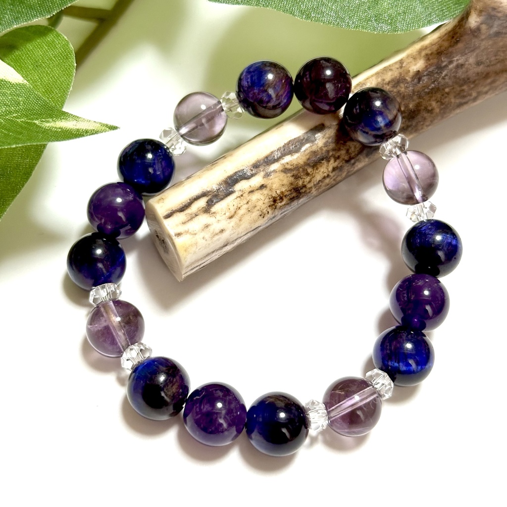 「 優美なアヤメ 」 ✯ アメジスト タイガーアイ / 天然石ブレスレット パワーストーン 天然石アクセサリー