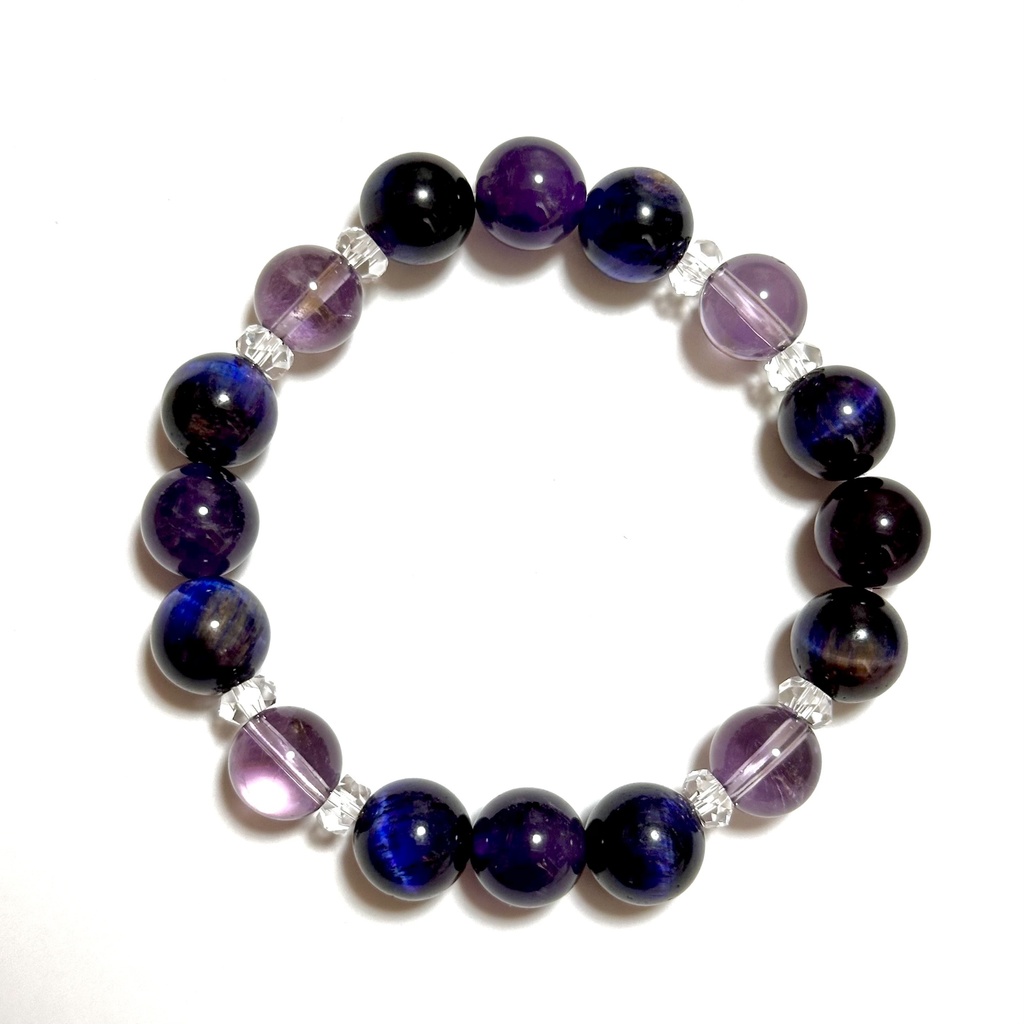 「 優美なアヤメ 」 ✯ アメジスト タイガーアイ / 天然石ブレスレット パワーストーン 天然石アクセサリー