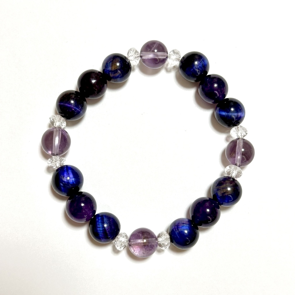 「 優美なアヤメ 」 ✯ アメジスト タイガーアイ / 天然石ブレスレット パワーストーン 天然石アクセサリー