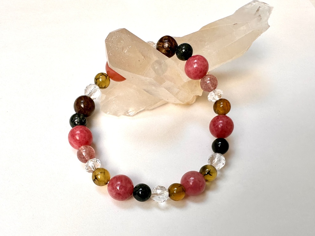 「 紫陽花─可憐─ 」 ✯ ソルトソースアゲート ドラゴンアゲート ロードナイトシリカ ブロンザイト / 天然石ブレスレット パワーストーン 天然石アクセサリー