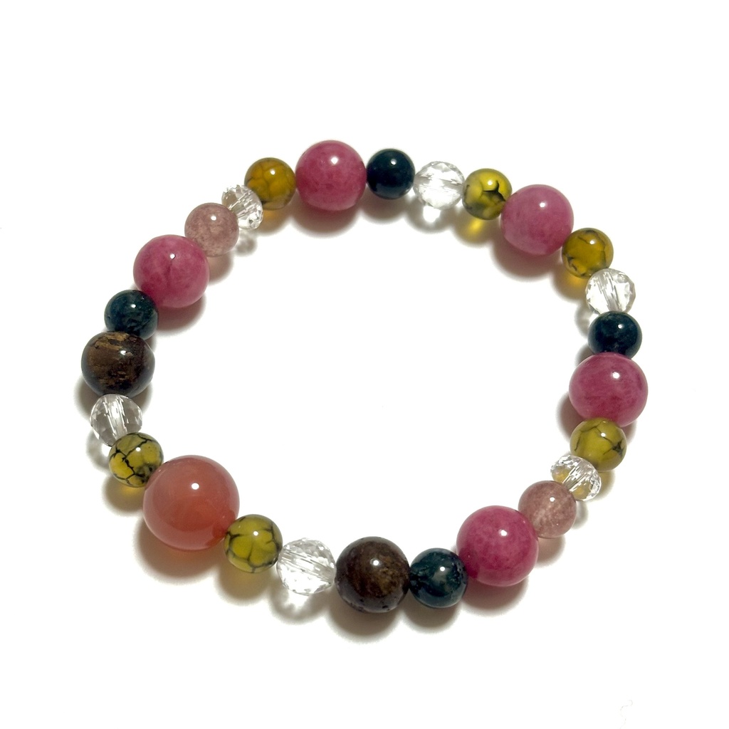 「 紫陽花─可憐─ 」 ✯ ソルトソースアゲート ドラゴンアゲート ロードナイトシリカ ブロンザイト / 天然石ブレスレット パワーストーン 天然石アクセサリー