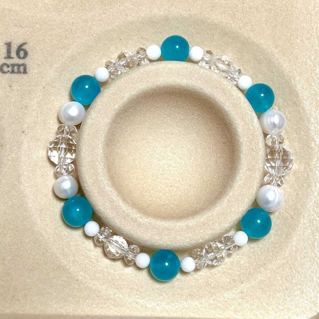 「 夏の煌めき 」 ✯ アマゾナイト ホワイトコーラル 淡水パール / 天然石ブレスレット パワーストーン 天然石アクセサリー