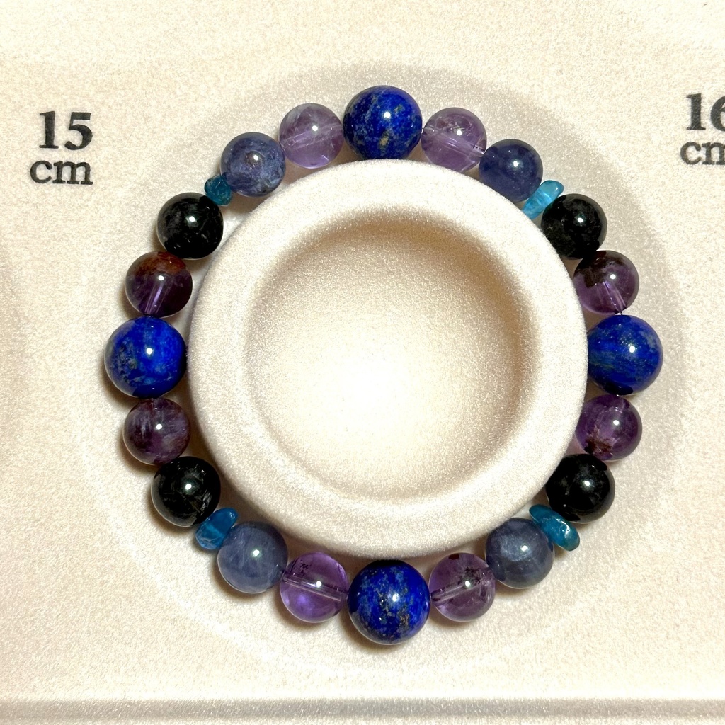 「 天の川 」 ✯ ラピスラズリ アメジストガーデンクォーツ ヌーマイト アパタイト アイオライトサンストーン/ 天然石ブレスレット パワーストーン 天然石アクセサリー