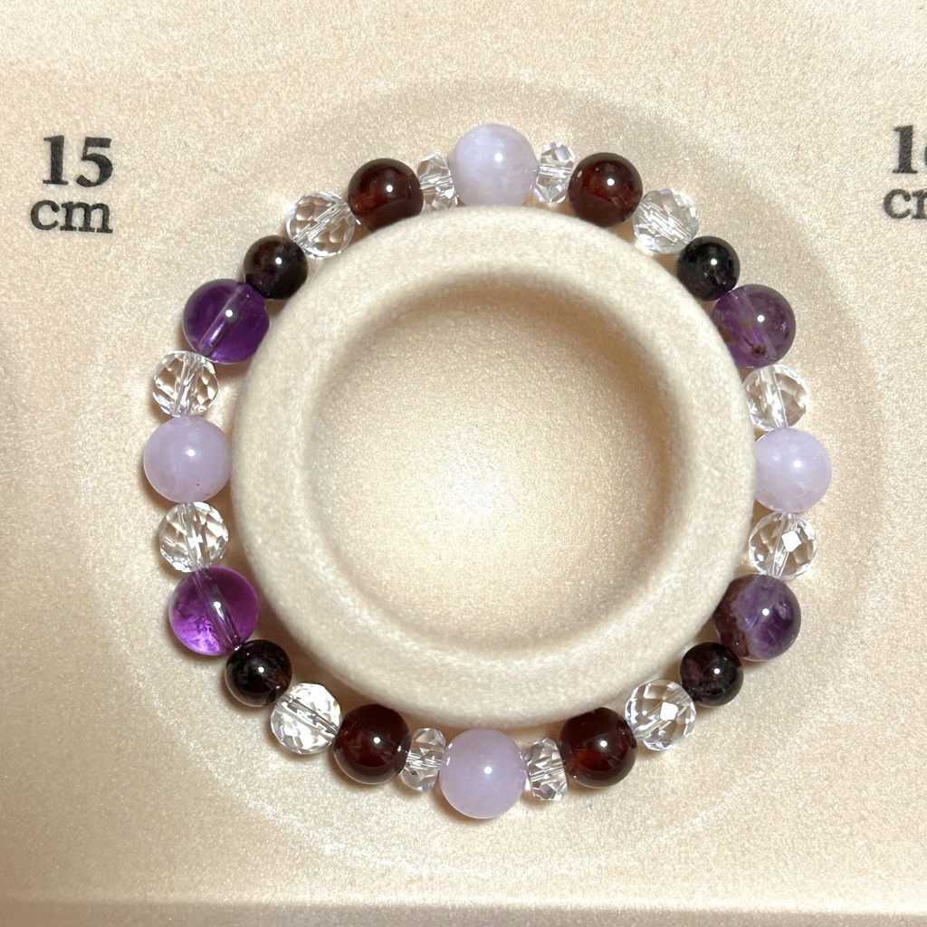 「 夜のドレス 」 ✯ ローズクォーツ ヘソナイト ガーネット アメジストガーデンクォーツ/ 天然石ブレスレット パワーストーン 天然石アクセサリー