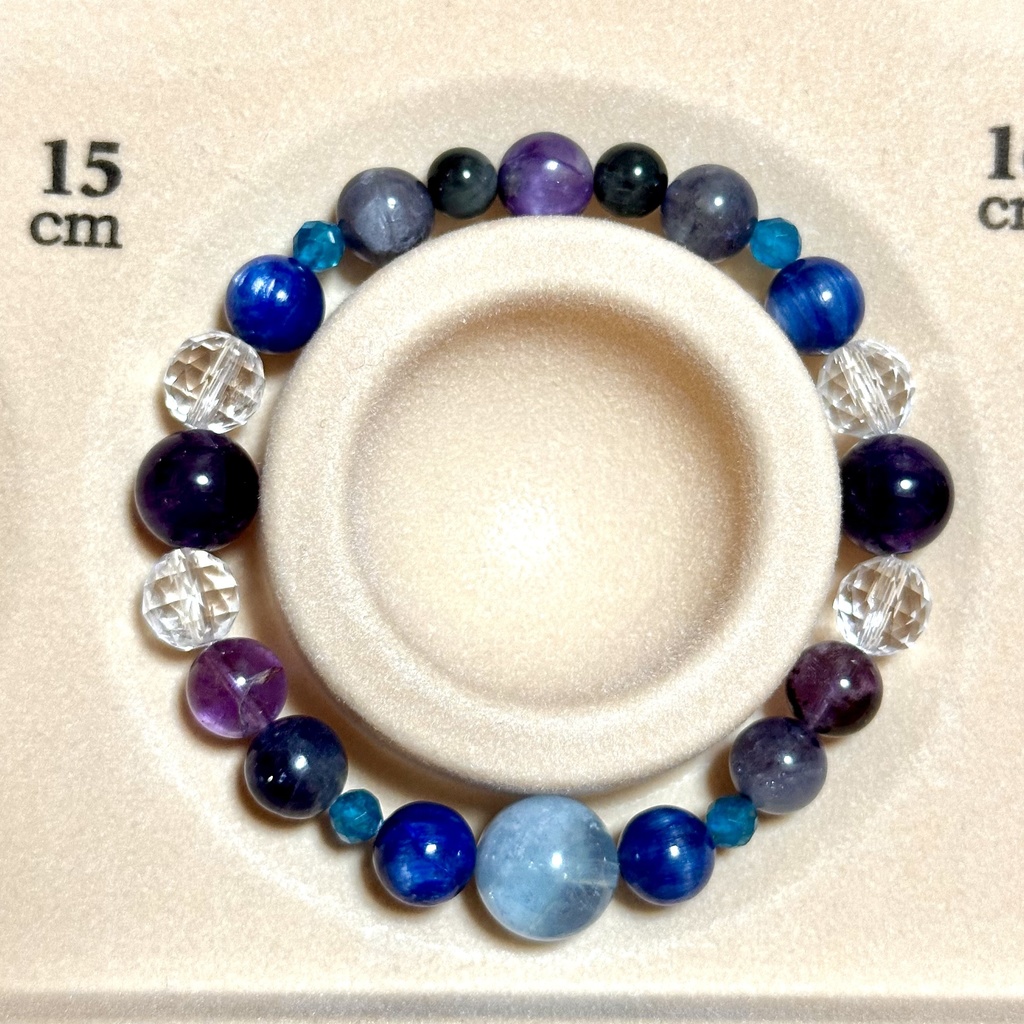 「 空の魔法 」 ✯ アクアマリン カイヤナイト アパタイト アメジスト イーグルアイ エンジェルシリカ/ 天然石ブレスレット パワーストーン 天然石アクセサリー