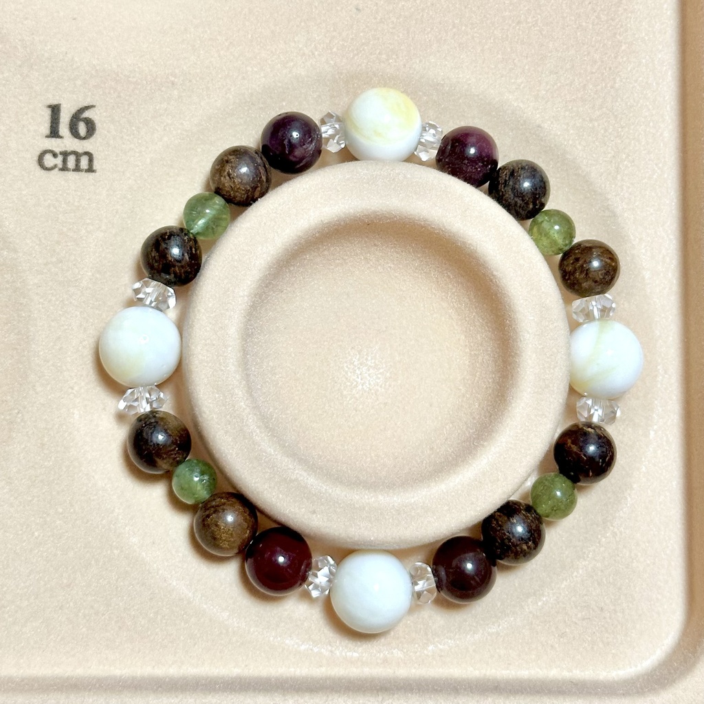 「 コーヒーフロート 」 ✯ ゴールデンシャコガイ ブロンザイト モッカイト グリーンアパタイト / 天然石ブレスレット パワーストーン 天然石アクセサリー