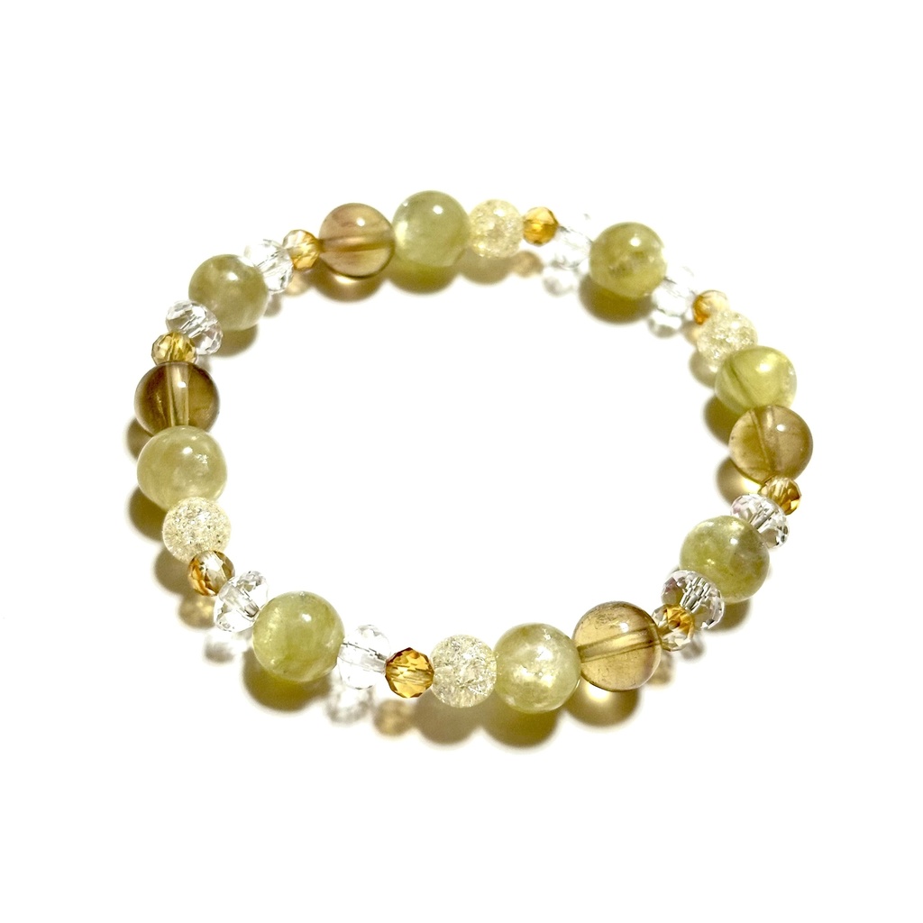 「 稲穂の光 」 ✯ ゴールデンマイカ シトリン フローライト / 天然石ブレスレット パワーストーン 天然石アクセサリー
