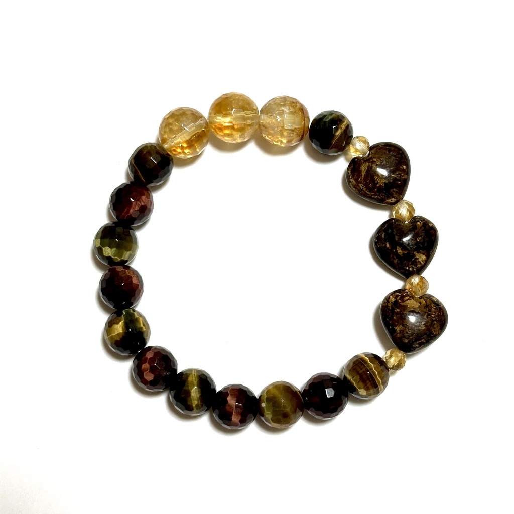 「 秋のときめき 」 ✯ ブロンザイト シトリン タイガーアイ レッドタイガーアイ / 天然石ブレスレット パワーストーン 天然石アクセサリー