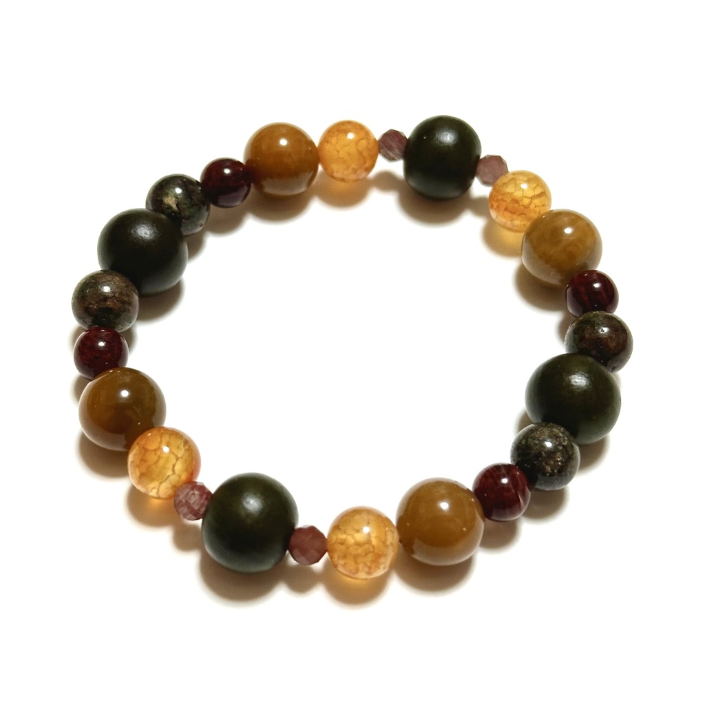 「 klem * 抱擁 」 ✯ 緑檀 アンデシン ドラゴンアゲート ルチルクォーツ エクロジャイト/ 天然石ブレスレット パワーストーン 天然石アクセサリー